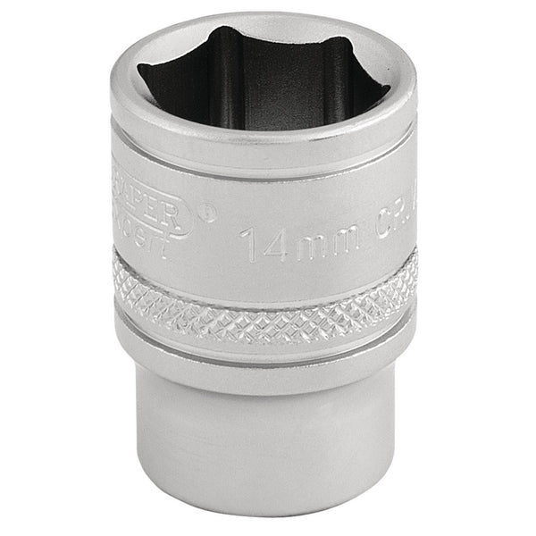 Draper 16540 6 Point Metric Socket, 3/8" Sq. Dr., 14mm