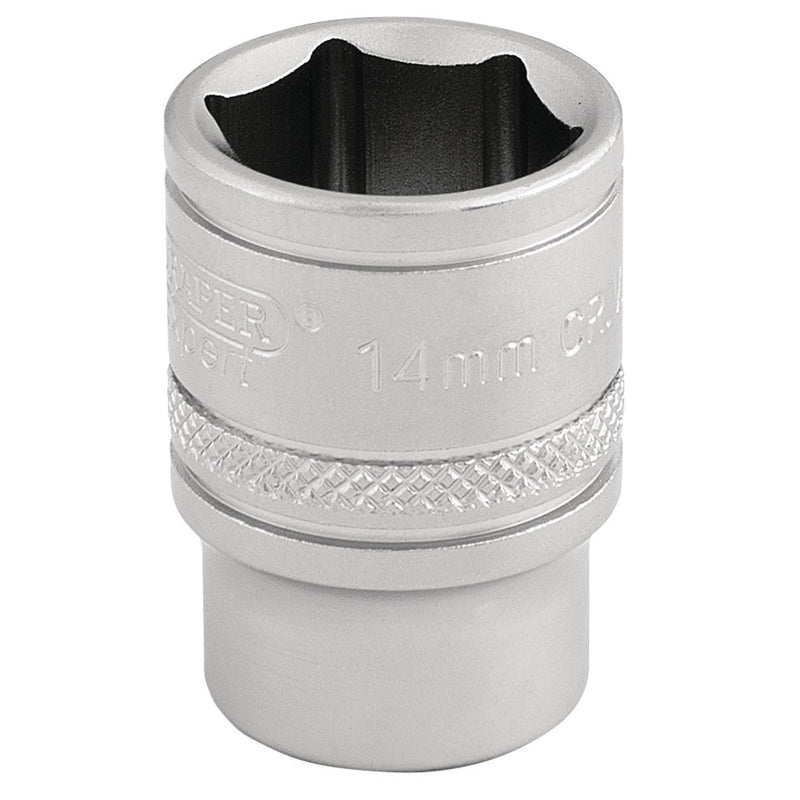Draper 16540 6 Point Metric Socket, 3/8" Sq. Dr., 14mm