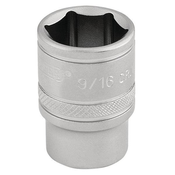 Draper 16571 6 Point Imperial Socket, 3/8" Sq. Dr., 9/16"