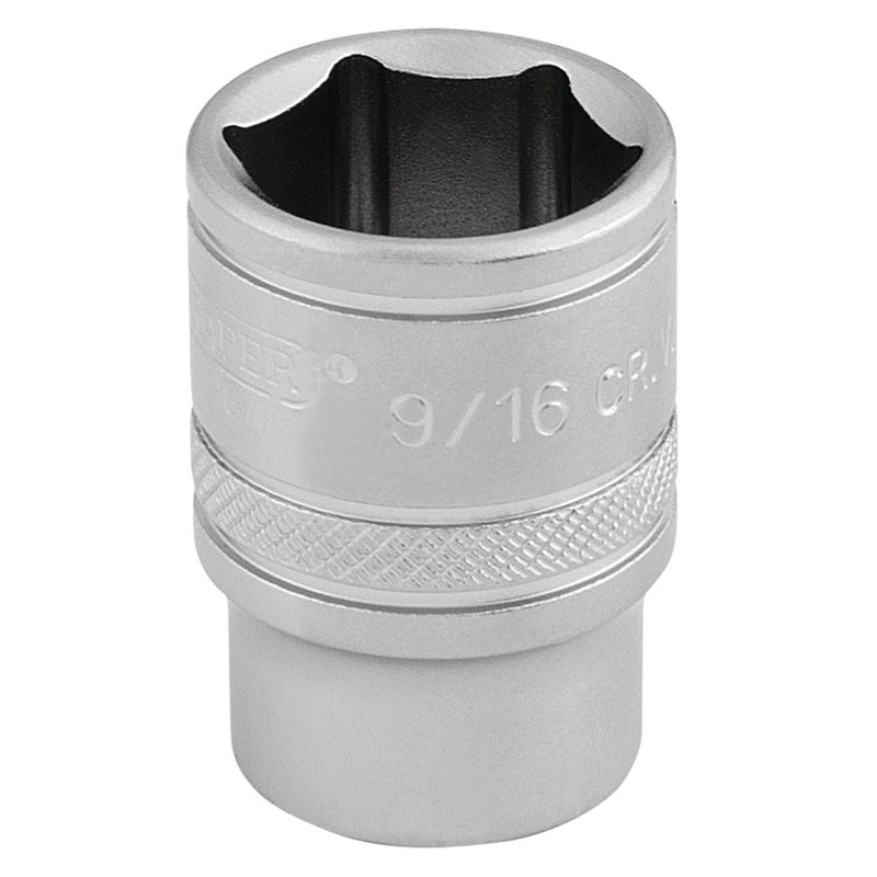 Draper 16571 6 Point Imperial Socket, 3/8" Sq. Dr., 9/16"