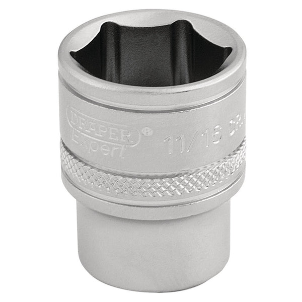 Draper 16573 6 Point Imperial Socket, 3/8" Sq. Dr., 11/16"