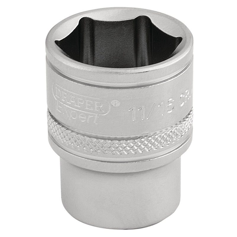 Draper 16573 6 Point Imperial Socket, 3/8" Sq. Dr., 11/16"
