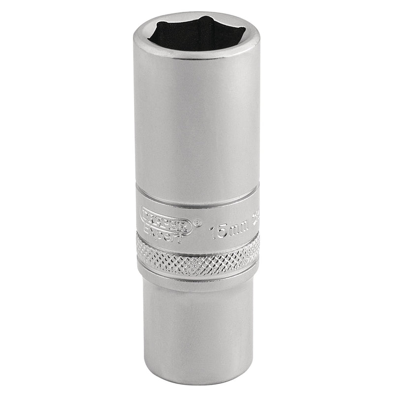 Draper 16583 6 Point Metric Deep Socket, 3/8" Sq. Dr., 15mm