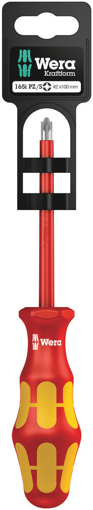 Wera 05100022001 165 i PZ/S SB VDE Insulated screwdriver for PlusMinus screws (Pozidriv/slotted), # 2 x 100 mm