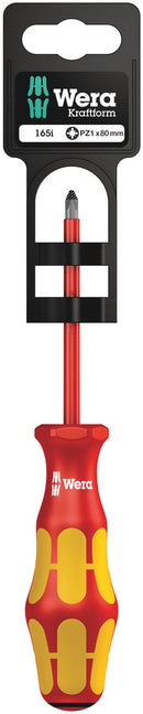 Wera 05100015001 165 i PZ SB VDE Insulated screwdriver for Pozidriv screws, PZ 1 x 80 mm