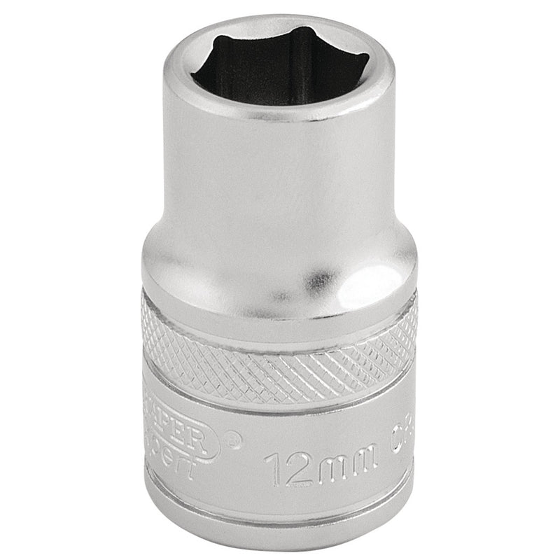 Draper 16601 6 Point Metric Socket, 1/2" Sq. Dr., 12mm