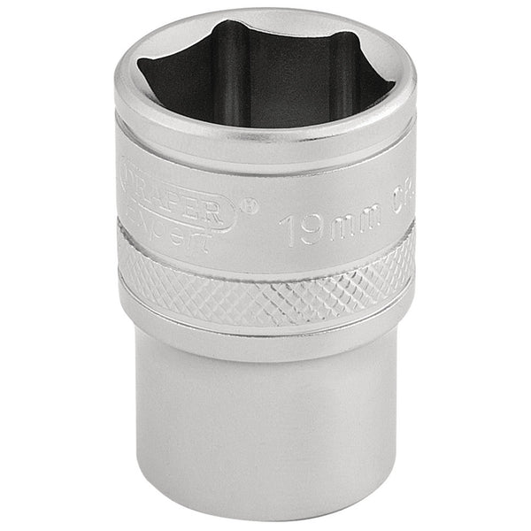 Draper 16609 6 Point Metric Socket, 1/2" Sq. Dr., 19mm