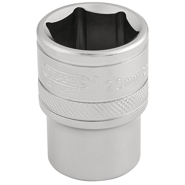Draper 16610 6 Point Metric Socket, 1/2" Sq. Dr., 20mm