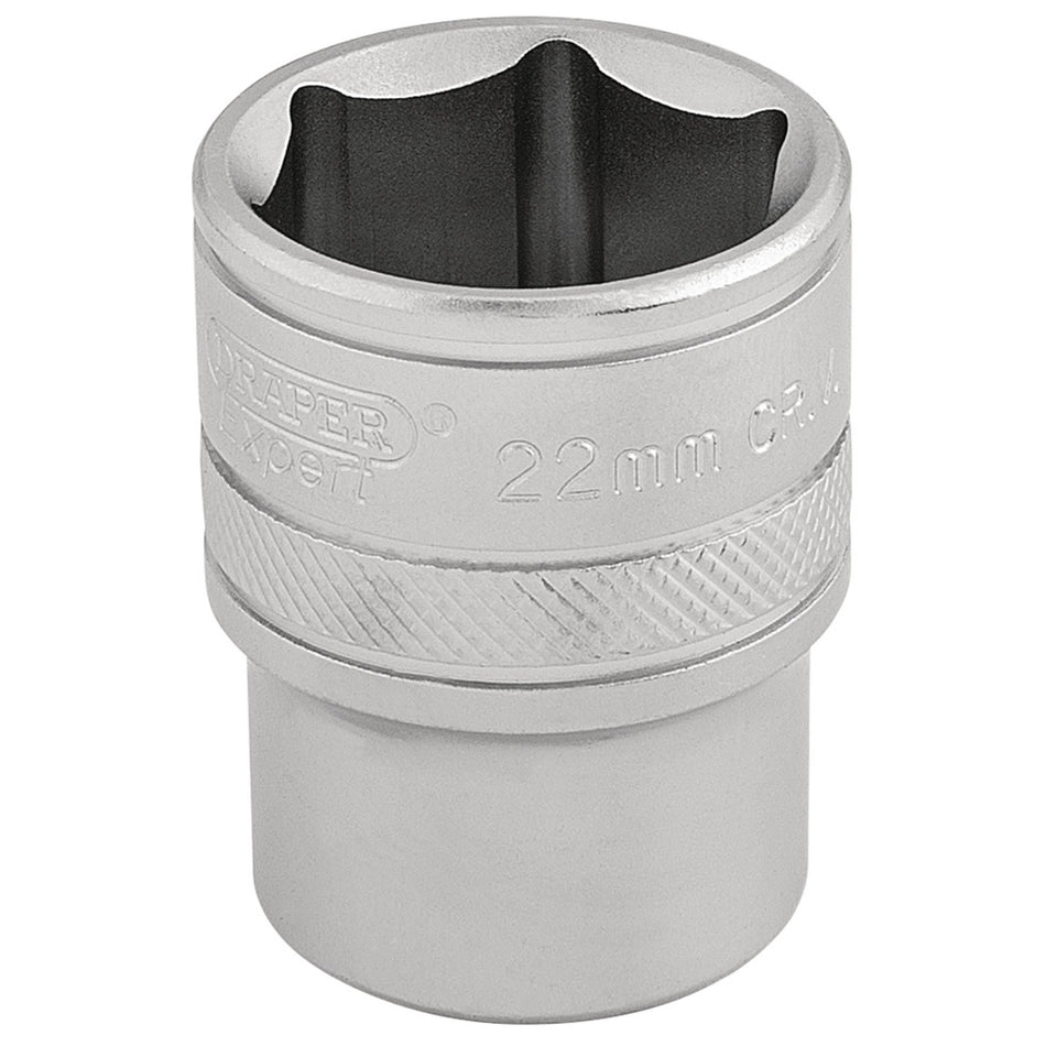 Draper 16613 6 Point Metric Socket, 1/2" Sq. Dr., 22mm
