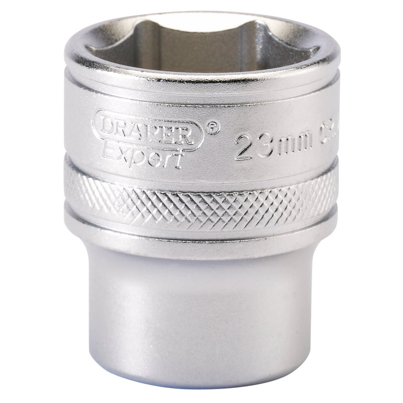 Draper 16614 6 Point Metric Socket, 1/2" Sq. Dr., 23mm