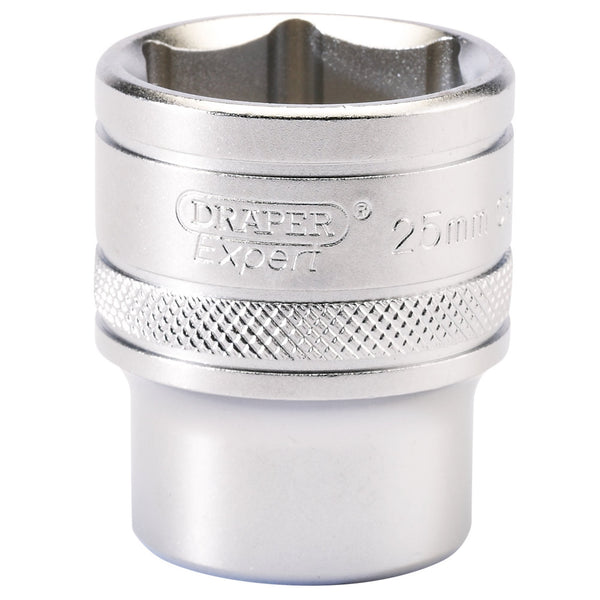 Draper 16616 6 Point Metric Socket, 1/2" Sq. Dr., 25mm