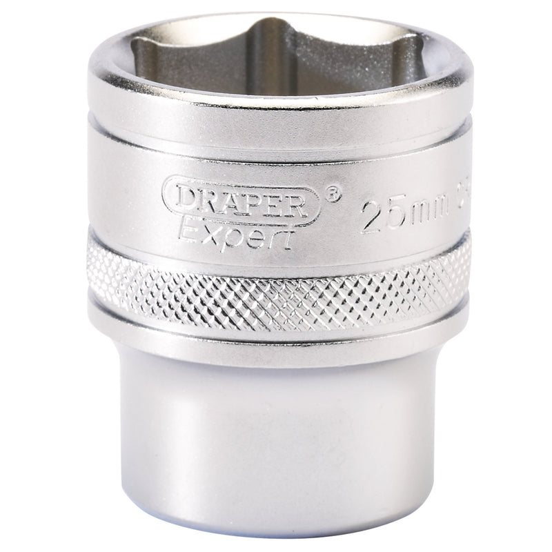 Draper 16616 6 Point Metric Socket, 1/2" Sq. Dr., 25mm