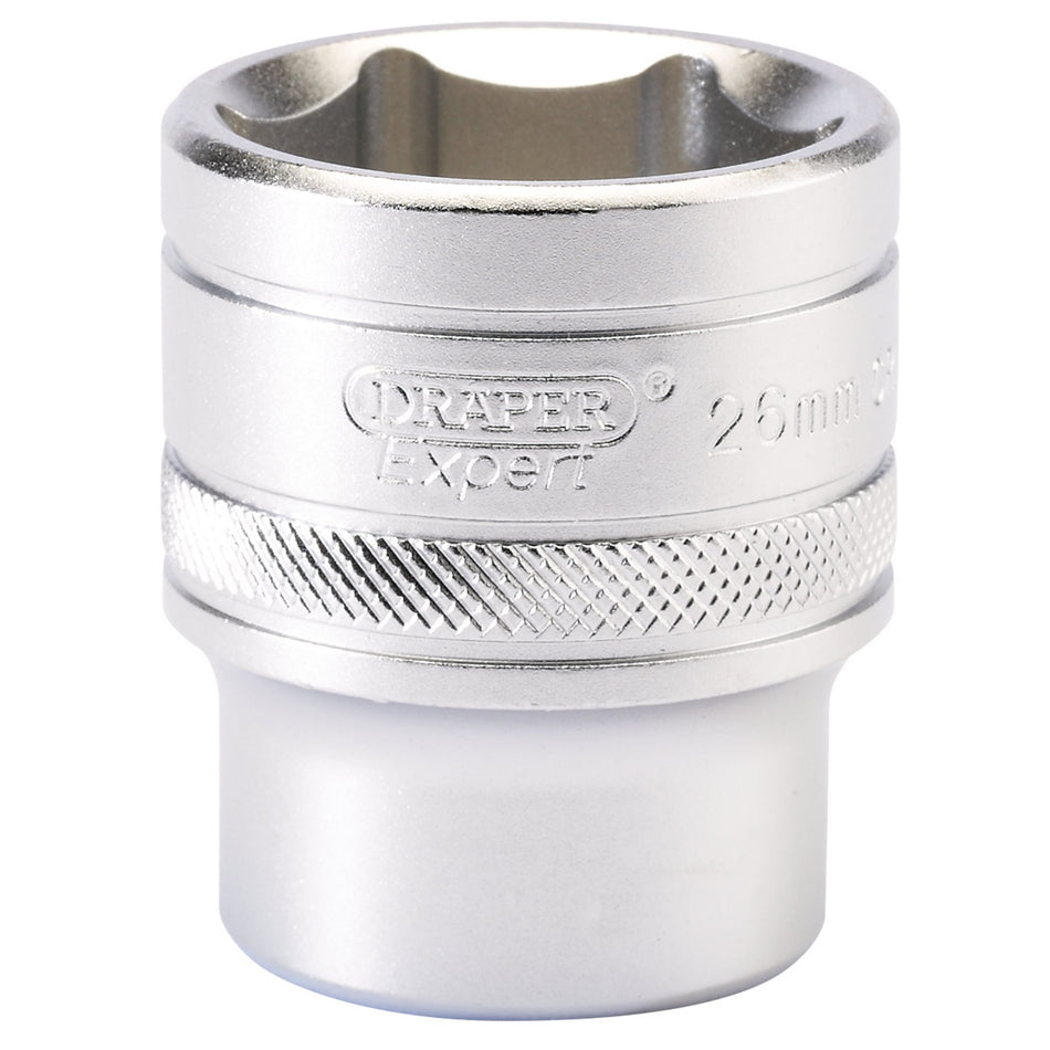 Draper 16617 6 Point Metric Socket, 1/2" Sq. Dr., 26mm