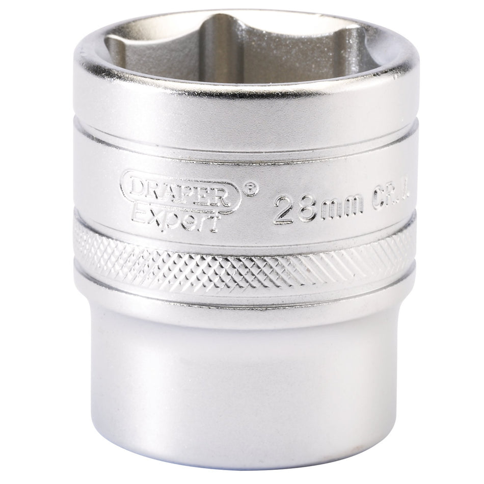 Draper 16619 6 Point Metric Socket, 1/2" Sq. Dr., 28mm