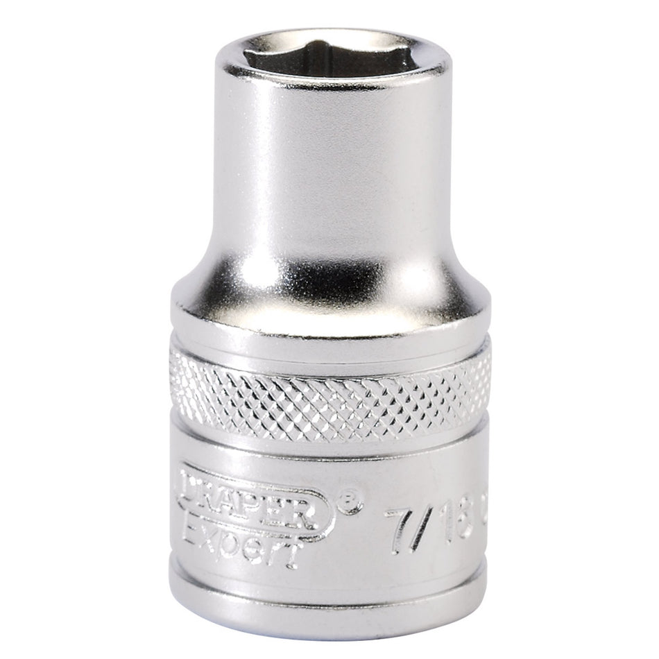 Draper 16625 6 Point Imperial Socket, 1/2" Sq. Dr., 7/16"