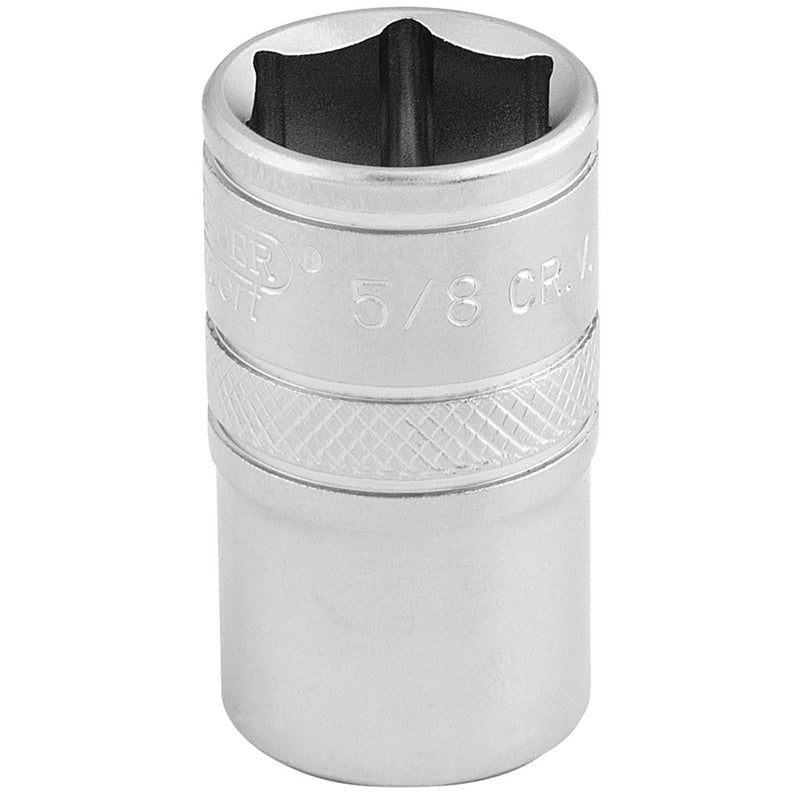 Draper 16628 6 Point Imperial Socket, 1/2" Sq. Dr., 5/8"