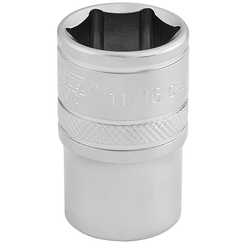 Draper 16630 6 Point Imperial Socket, 1/2" Sq. Dr., 11/16"