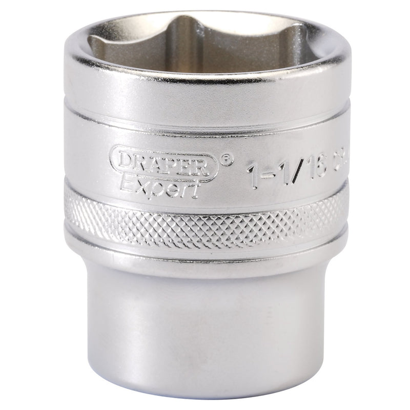 Draper 16635 6 Point Imperial Socket, 1/2" Sq. Dr., 1.1/16"