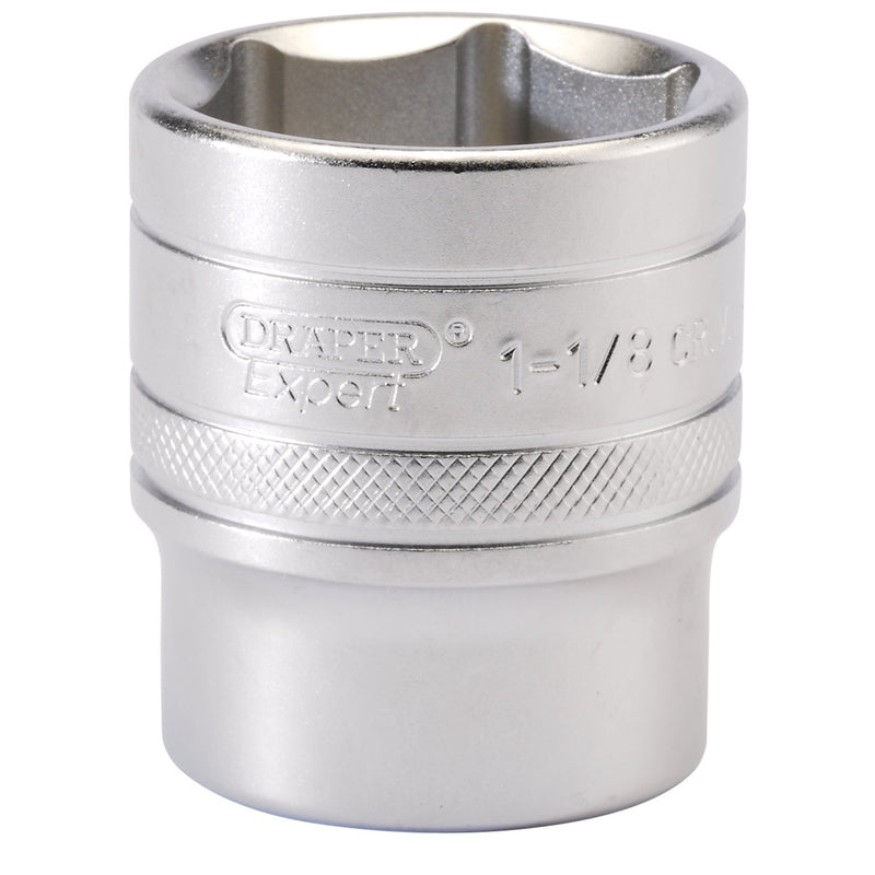 Draper 16636 6 Point Imperial Socket, 1/2" Sq. Dr., 1.1/8"