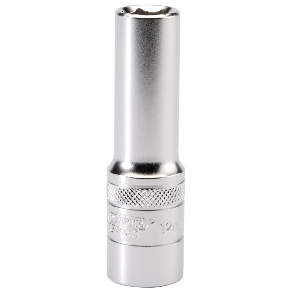 Draper 16643 6 Point Metric Deep Socket, 1/2" Sq. Dr., 12mm