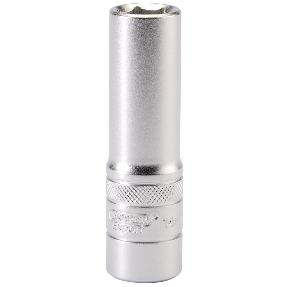 Draper 16647 6 Point Metric Deep Socket, 1/2" Sq. Dr., 14mm