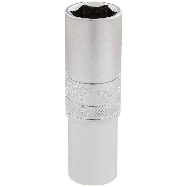 Draper 16649 6 Point Metric Deep Socket, 1/2" Sq. Dr., 17mm