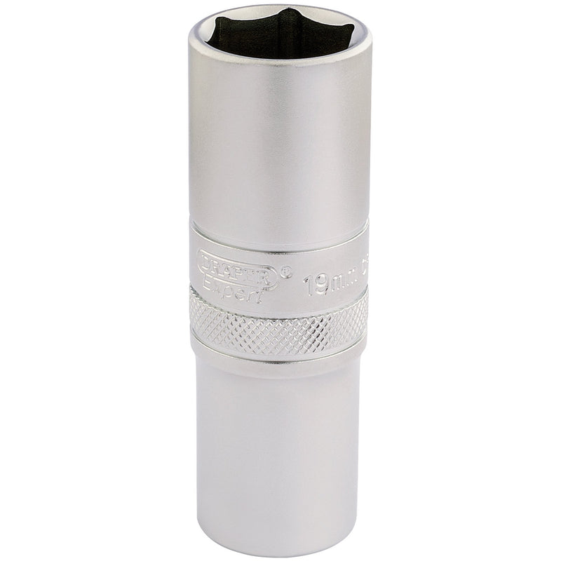 Draper 16651 6 Point Metric Deep Socket, 1/2" Sq. Dr., 19mm