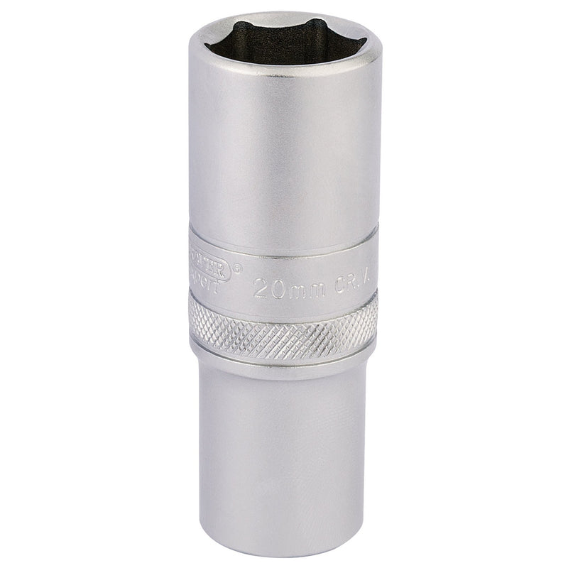 Draper 16652 6 Point Metric Deep Socket, 1/2" Sq. Dr., 20mm