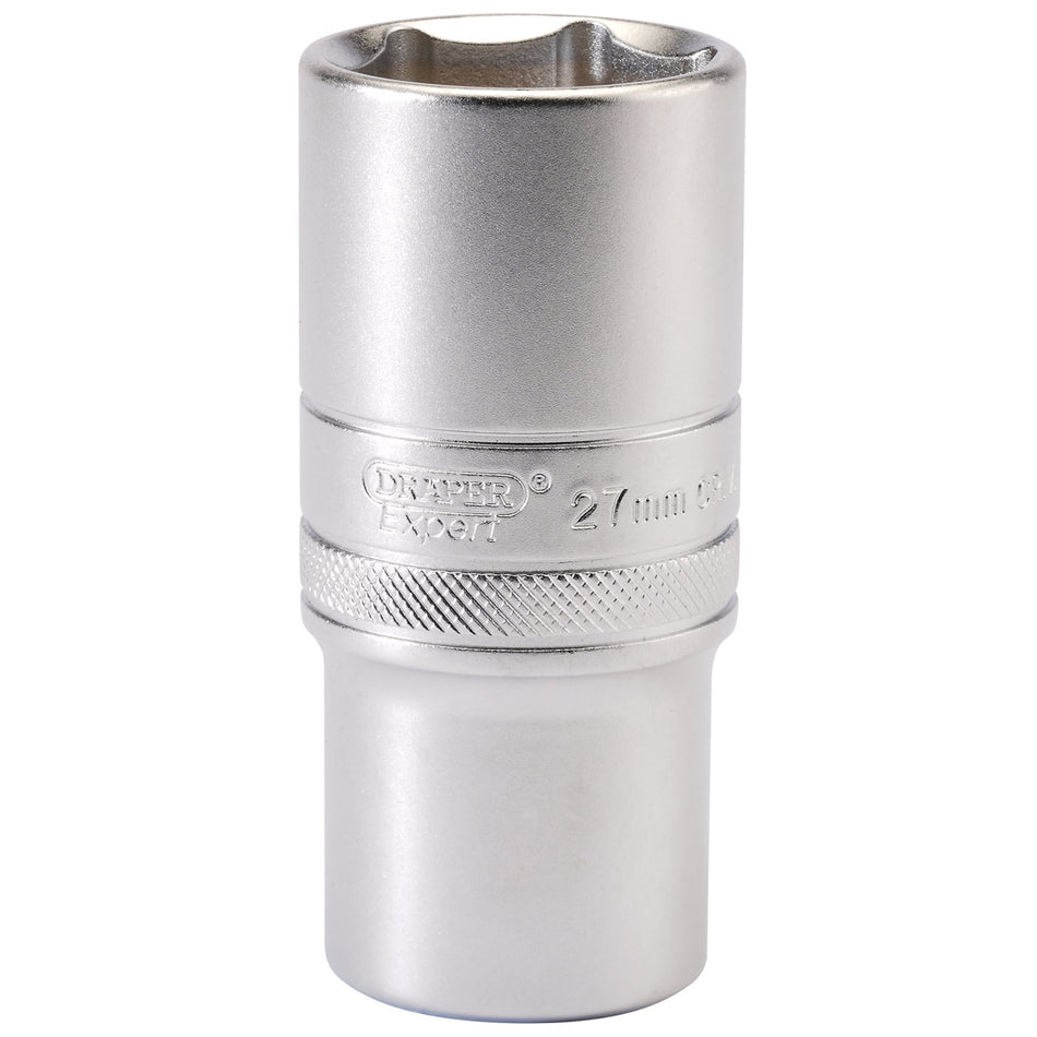 Draper 16657 6 Point Metric Deep Socket, 1/2" Sq. Dr., 27mm