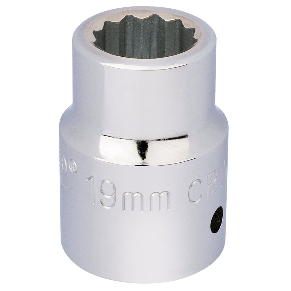 Draper 16690 12 Point Socket, 3/4" Sq. Dr., 19mm