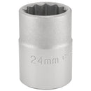 Draper 16692 12 Point Socket, 3/4" Sq. Dr., 24mm
