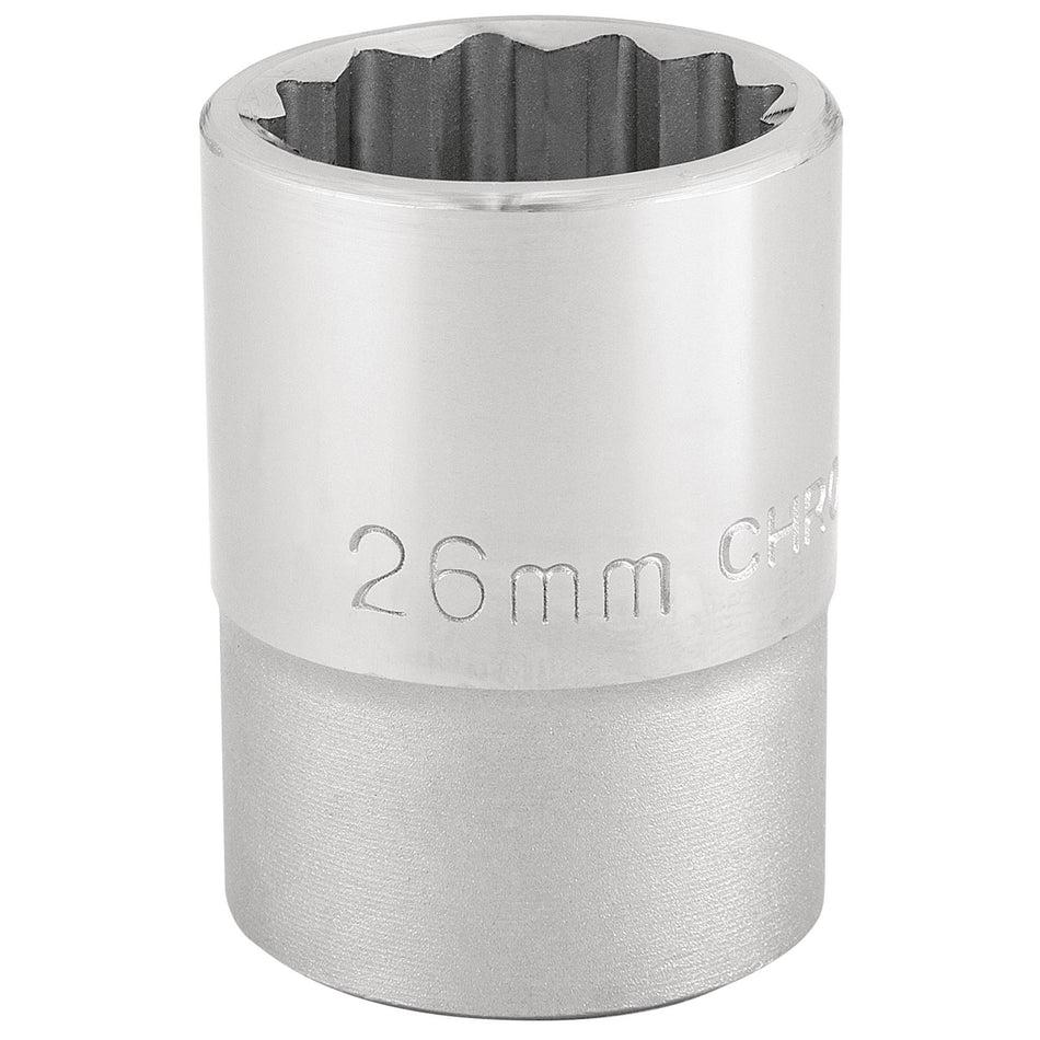 Draper 16694 12 Point Socket, 3/4" Sq. Dr., 26mm