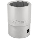 Draper 16696 12 Point Socket, 3/4" Sq. Dr., 27mm