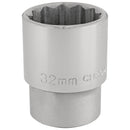 Draper 16699 12 Point Socket, 3/4" Sq. Dr., 32mm