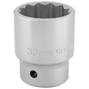 Draper 16700 12 Point Socket, 3/4" Sq. Dr., 33mm