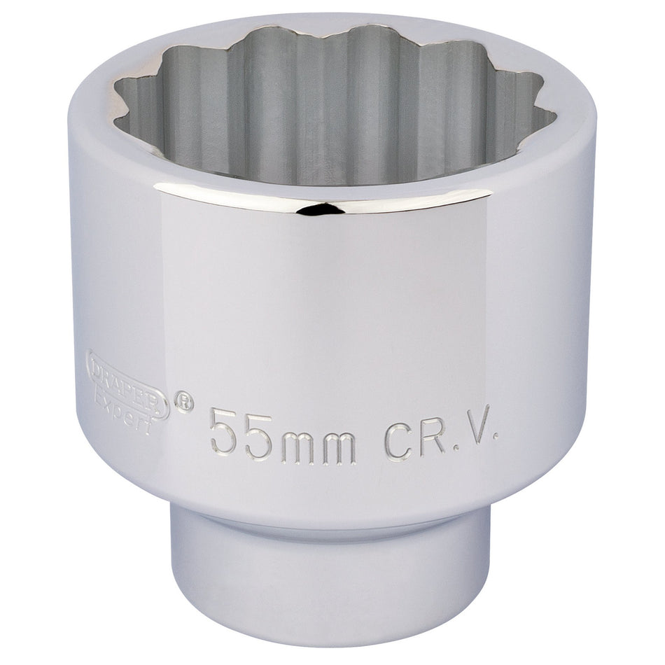 Draper 16708 12 Point Socket, 3/4" Sq. Dr., 55mm