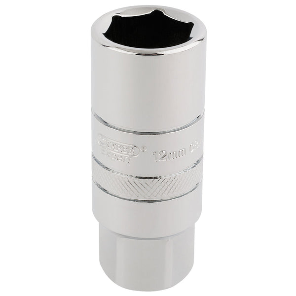 Draper 16773 12mm Thread 6 Point Spark Plug Socket, 3/8" Sq. Dr., 18mm