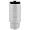 Draper 16777 14mm Thread 6 Point Satin Chrome Spark Plug Socket, 3/8" Sq. Dr., 21mm