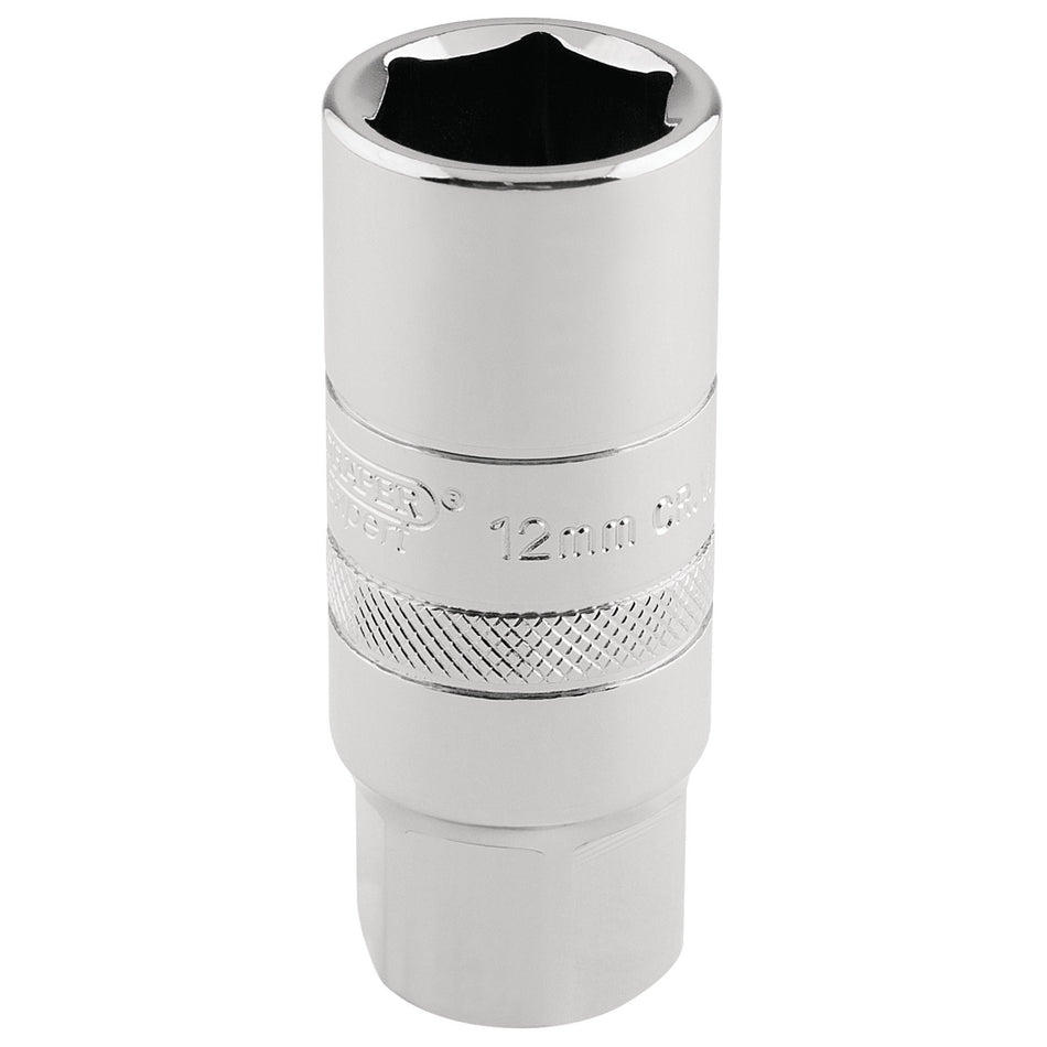 Draper 16779 12mm Thread 6 Point Spark Plug Socket, 1/2" Sq. Dr., 18mm