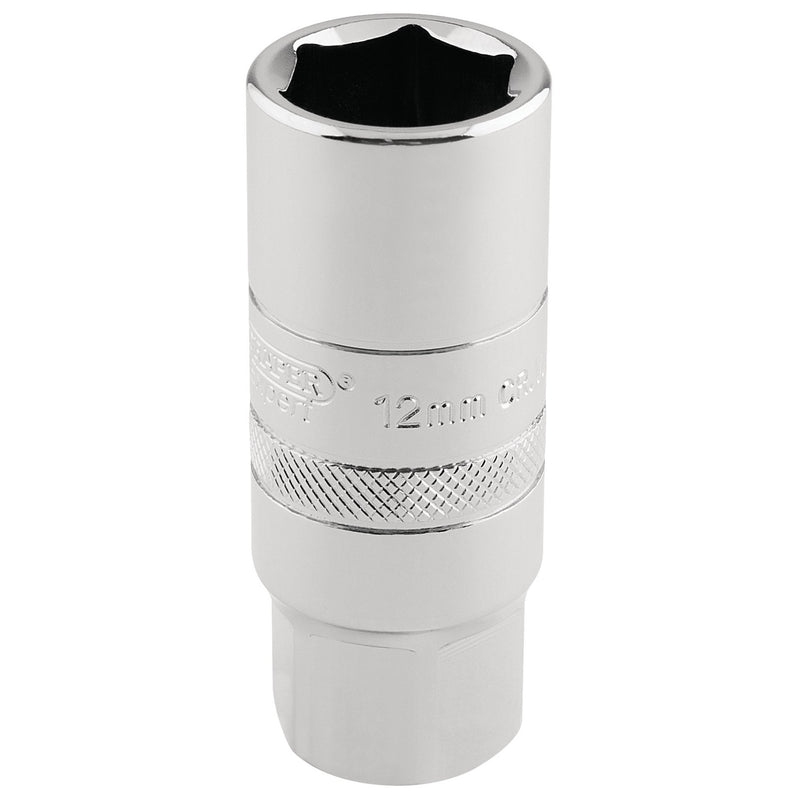 Draper 16779 12mm Thread 6 Point Spark Plug Socket, 1/2" Sq. Dr., 18mm