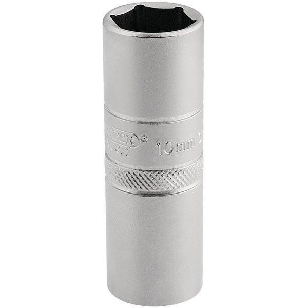 Draper 16781 10mm Thread 6 Point Satin Chrome Spark Plug Socket, 1/2" Sq. Dr., 16mm