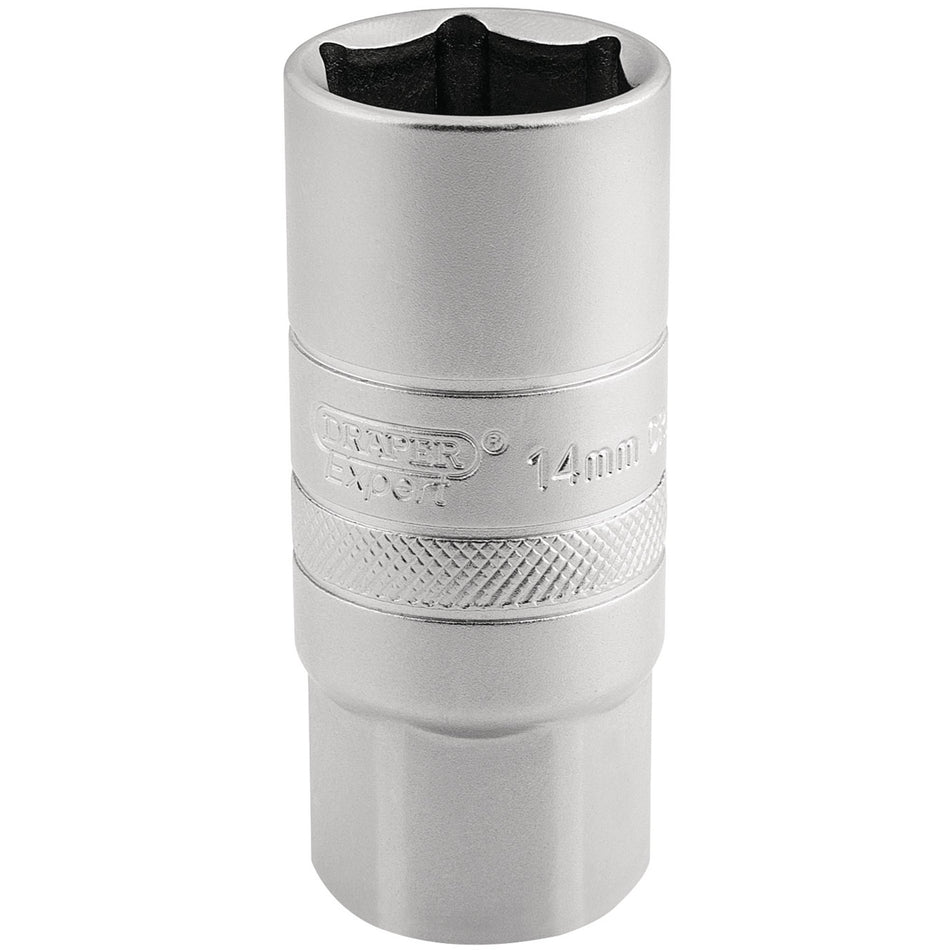 Draper 16783 14mm Thread 6 Point Satin Chrome Spark Plug Socket, 1/2" Sq. Dr., 21mm