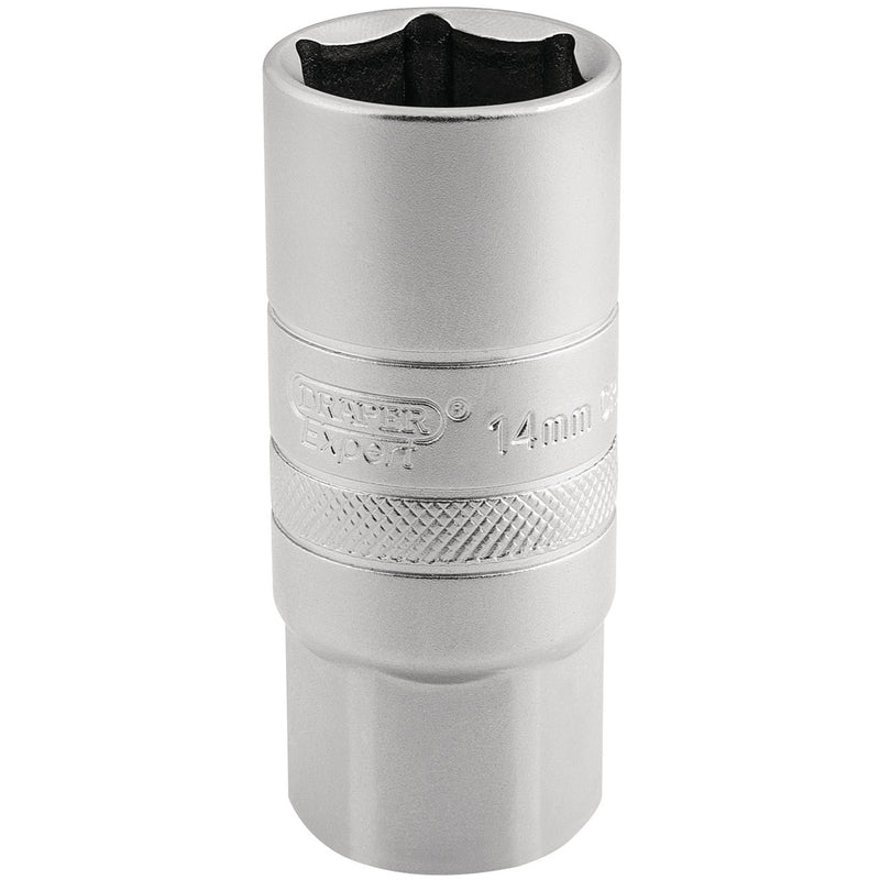 Draper 16783 14mm Thread 6 Point Satin Chrome Spark Plug Socket, 1/2" Sq. Dr., 21mm