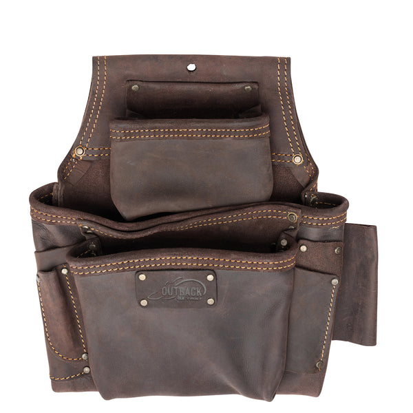 OX Tools OX-P263503 Pro Oil Tanned Leather Fastener Pouch, 3 Pocket