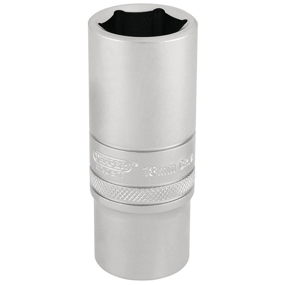Draper 17545 HI-TORQ® 6 Point Deep Socket, 3/8" Sq. Dr., 18mm