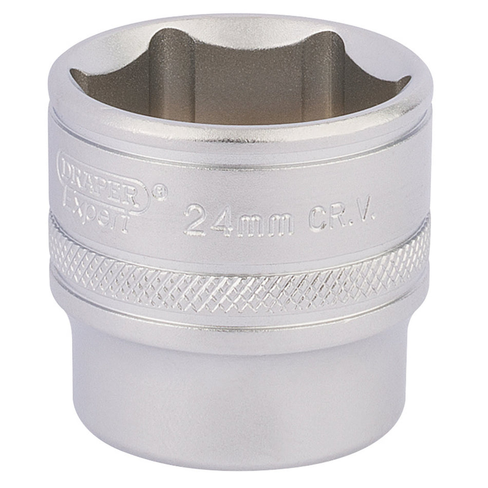 Draper 17546 HI-TORQ® 6 Point Deep Socket, 3/8" Sq. Dr., 24mm