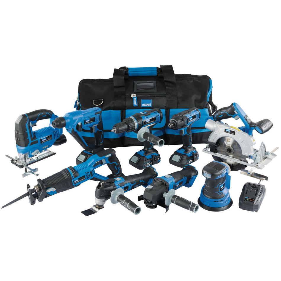 Draper 17763 Draper Storm Force® 20V Cordless Kit (9 Piece)