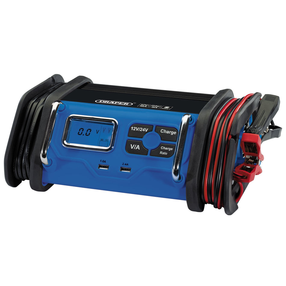 Draper 70548 12/24V Battery Charger, 8 - 16A