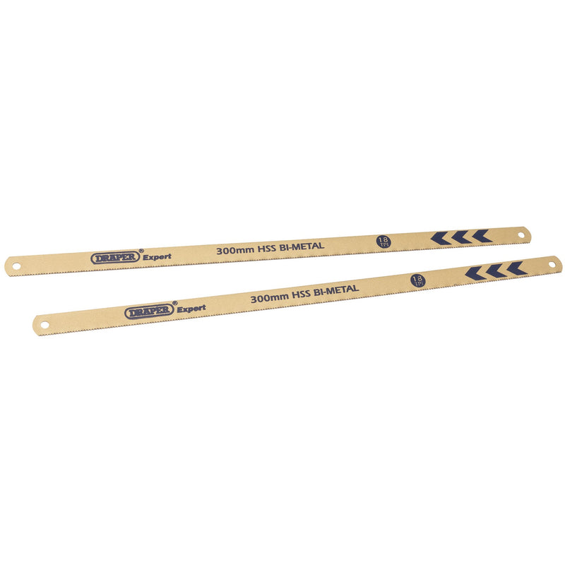 Draper 19344 Bi-Metal Hacksaw Blades, 2 x 300mm, 18tpi