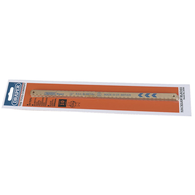 Draper 19348 Bi-metal Hacksaw Blades, 300mm, 24tpi (Pack of 10)